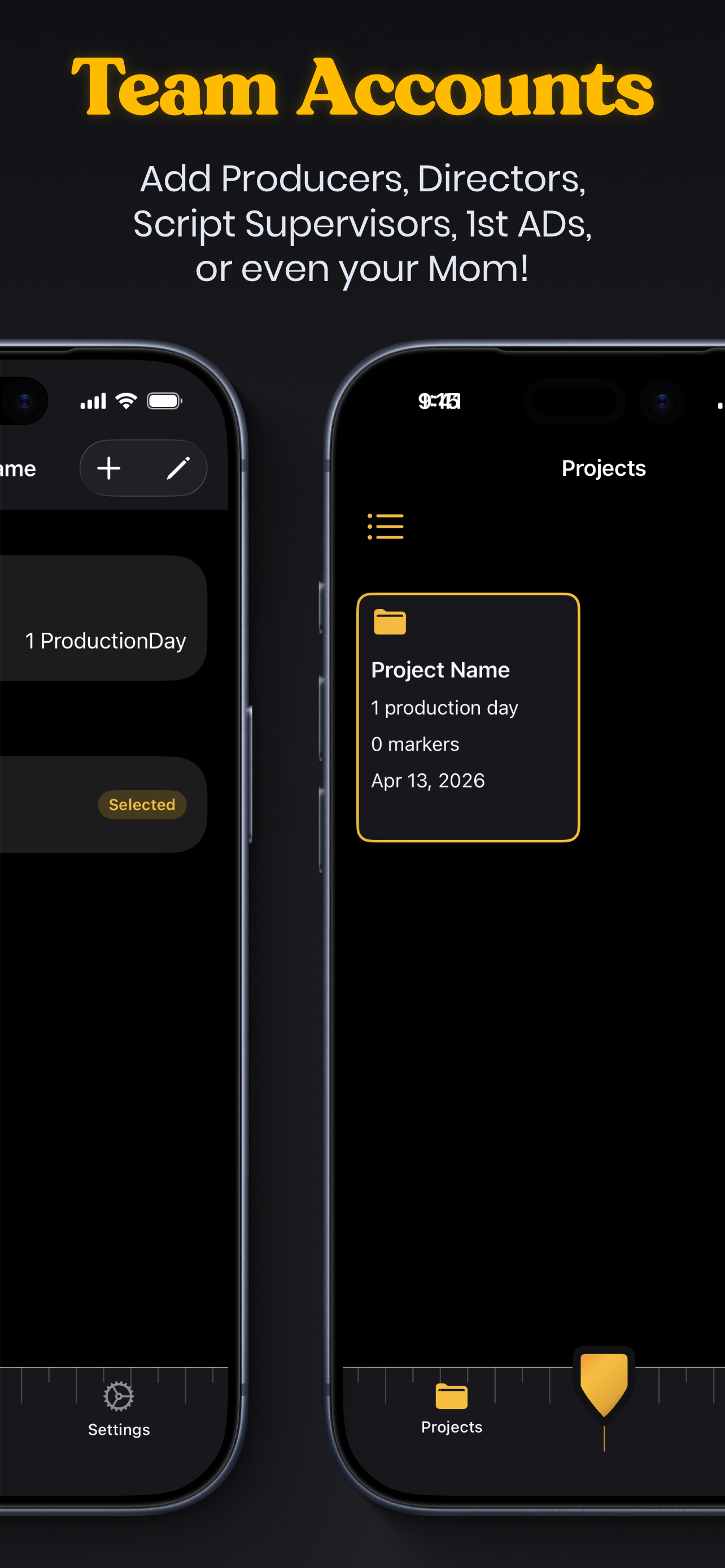 Meta Note team accounts screen for adding production collaborators.